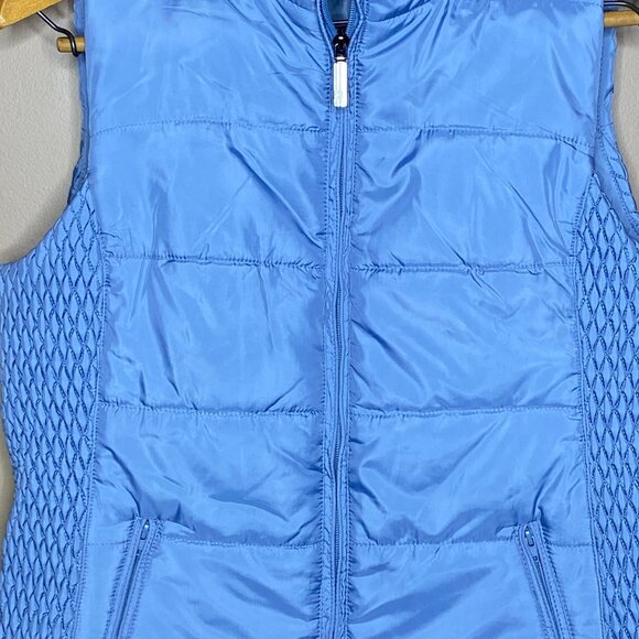 Bright Sky Blue Liz Claiborne Winter Weekend Puffer Vest - Picture 2 of 7